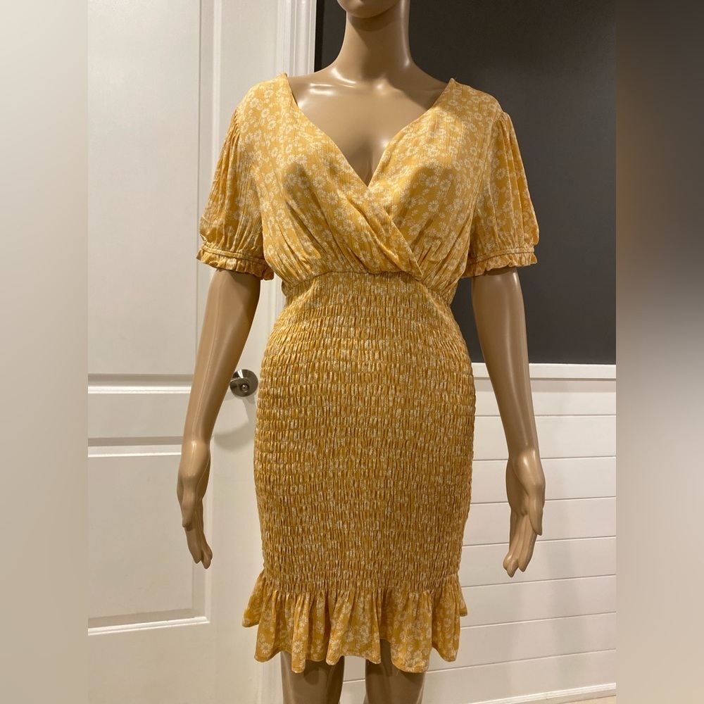 NWOT Lumiere Floral Smocked Mini Dress Size Large